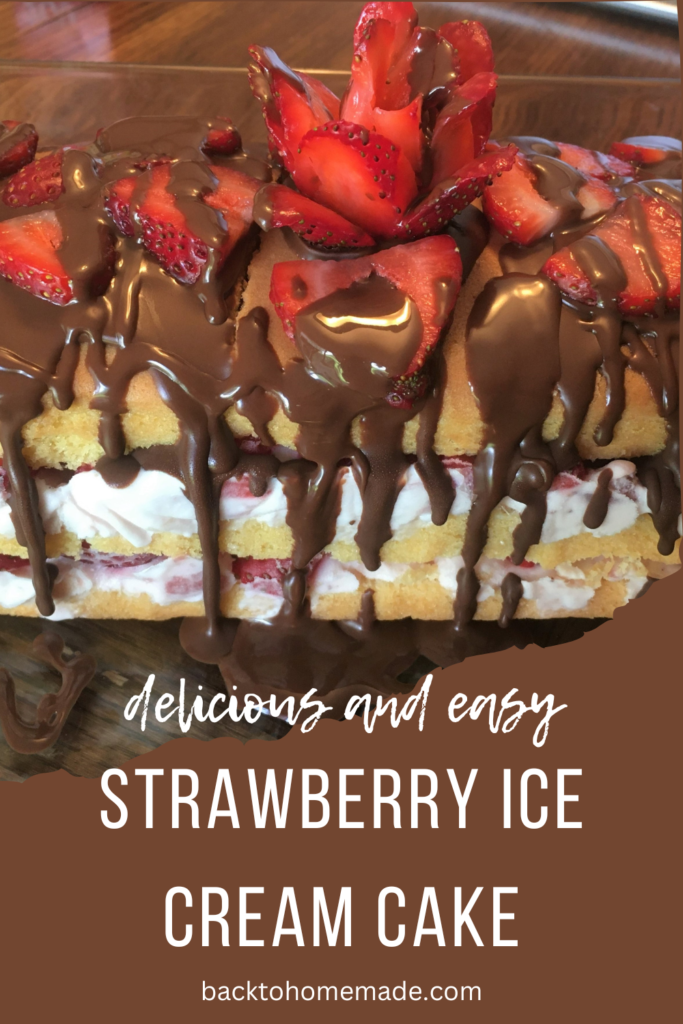 Strawberry ice cream cake