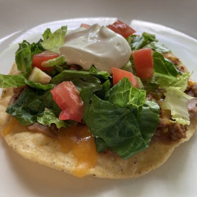 Easy Beef and Bean Tostadas