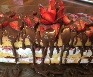 Strawberry ice cream cake